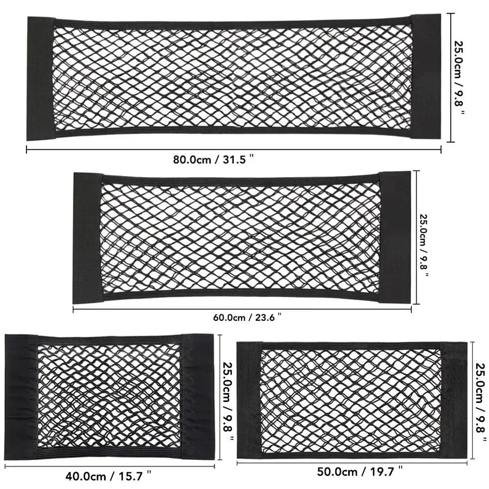1Pc Car Back Rear Mesh Trunk Seat Elastic String Net Universal Storage Bag Pocket Cage Auto Organizer Seat Back Bag