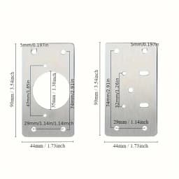 20/2Pcs Cabinet Hinge Repair Plate Kits Stainless Steel Door Hinge Mounting Plate with Holes for Home Kitchen Cupboard Furniture