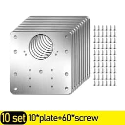 20/2Pcs Cabinet Hinge Repair Plate Kits Stainless Steel Door Hinge Mounting Plate with Holes for Home Kitchen Cupboard Furniture