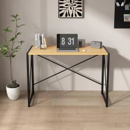 mcc direct Folding Desk Workstation Foldable Computer Desk for Office Home Study Writing Table No Assembly Miami
