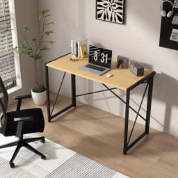 mcc direct Folding Desk Workstation Foldable Computer Desk for Office Home Study Writing Table No Assembly Miami