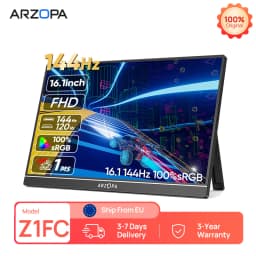 ARZOPA 16.1 Inches Portable Monitor,144Hz,100%sRGB,1080P FHD,IPS Screen, External Second Screen for Laptop/PC/PS5/Mac/Xbox Z1FC