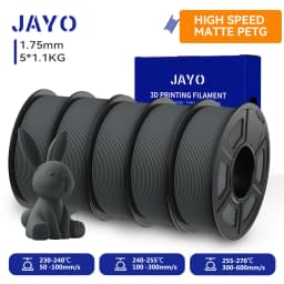 JAYO High Speed Matte PETG 3D Filament 1.75mm 30mm/s - 600mm/s Print Range High Flow Speedy PETG 3D Printer Filament for 3D
