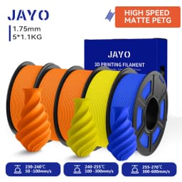 JAYO High Speed Matte PETG 3D Filament 1.75mm 30mm/s - 600mm/s Print Range High Flow Speedy PETG 3D Printer Filament for 3D