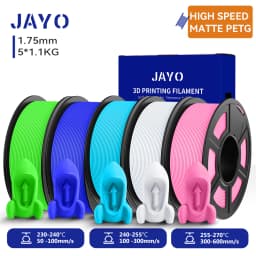 JAYO High Speed Matte PETG 3D Filament 1.75mm 30mm/s - 600mm/s Print Range High Flow Speedy PETG 3D Printer Filament for 3D