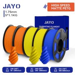 JAYO High Speed Matte PETG 3D Filament 1.75mm 30mm/s - 600mm/s Print Range High Flow Speedy PETG 3D Printer Filament for 3D