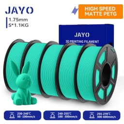 JAYO High Speed Matte PETG 3D Filament 1.75mm 30mm/s - 600mm/s Print Range High Flow Speedy PETG 3D Printer Filament for 3D