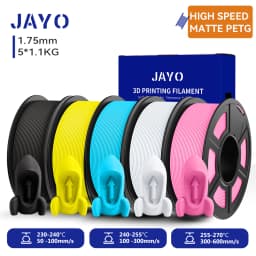 JAYO High Speed Matte PETG 3D Filament 1.75mm 30mm/s - 600mm/s Print Range High Flow Speedy PETG 3D Printer Filament for 3D