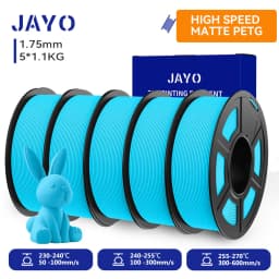 JAYO High Speed Matte PETG 3D Filament 1.75mm 30mm/s - 600mm/s Print Range High Flow Speedy PETG 3D Printer Filament for 3D