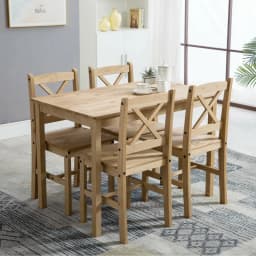 mcc direct Classic Solid Wooden Dining Table and 4 Chairs Set Kitchen Home