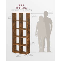 VASAGLE Bookcase, 10 Cube Storage Unit, Bookshelf for Living Room, Study, Office, Bedroom, Room Divider Shelving Unit