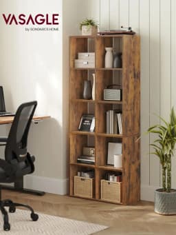 VASAGLE Bookcase, 10 Cube Storage Unit, Bookshelf for Living Room, Study, Office, Bedroom, Room Divider Shelving Unit