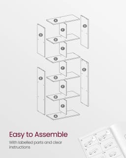 VASAGLE Bookcase, 10 Cube Storage Unit, Bookshelf for Living Room, Study, Office, Bedroom, Room Divider Shelving Unit