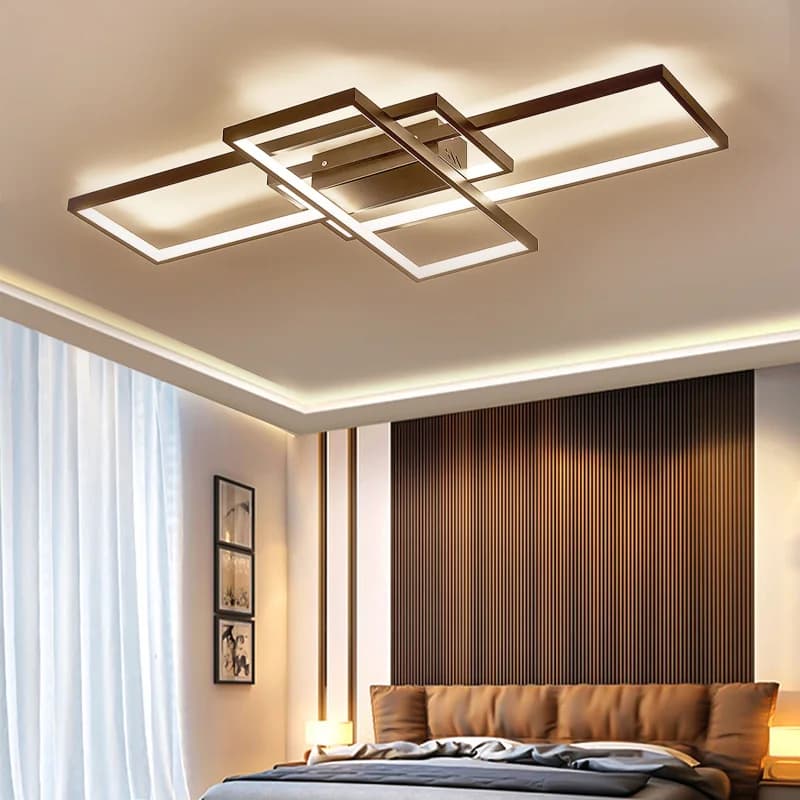 Modern Rectangle LED Chandelier Ceiling Light , 110CM Dimmable