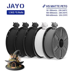 JAYO PETG 3D Filament 1.75MM High Speed PETG 3D Printer Filament 5Rolls High Flow Speedy Matte Effect 3D Printing Mateials