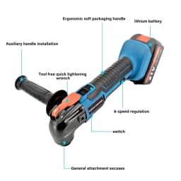 2 Batteries Multi Function Tool Electric Saw Trimmer Shovel Cutting Machine 21V 6 Speeds Sander Scraper Saw