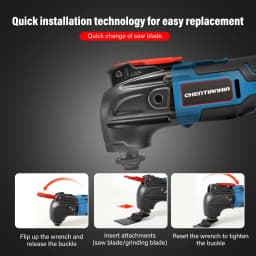 2 Batteries Multi Function Tool Electric Saw Trimmer Shovel Cutting Machine 21V 6 Speeds Sander Scraper Saw