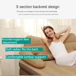 2 Persons Inflatable Mattress Camping Folding Home Indoor Outdoor Air Cushion 48cm High Bed Lazy Laying Soft Skin-friendly