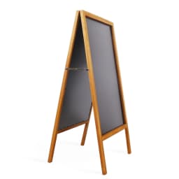 Outdoor Wooden Advertising Board Magnetic Double Sided Blackboard Chalkboard Display Stand Wood Easel with 2 Cleaning Cloths