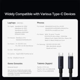 Baseus 100W USB C To Type C Cable For iPhone 16 15 Plus Pro Max PD Fast Charging Charger Cable For Macbook Xiaomi Samsung