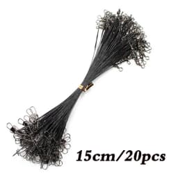 Anti Bite Steel Fishing Line Steel Wire Leader With Swivel Fishing Accessory Lead Core Leash Fishing Wire 15cm 20cm  30cm