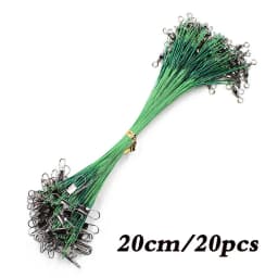 Anti Bite Steel Fishing Line Steel Wire Leader With Swivel Fishing Accessory Lead Core Leash Fishing Wire 15cm 20cm  30cm