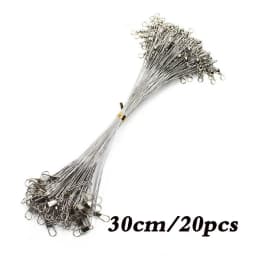 Anti Bite Steel Fishing Line Steel Wire Leader With Swivel Fishing Accessory Lead Core Leash Fishing Wire 15cm 20cm  30cm