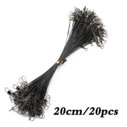 Anti Bite Steel Fishing Line Steel Wire Leader With Swivel Fishing Accessory Lead Core Leash Fishing Wire 15cm 20cm  30cm