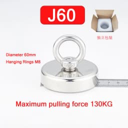 Super Strong Neodymium Fishing Magnet Hook N52 Heavy Duty Rare Earth Magnet With Countersunk Hole Eyebolt 16-90mm Salvage Magnet