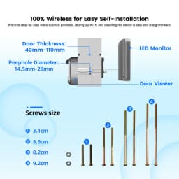 Tuya Smart 3MP 140° Wide View Angle Mini Digital Peephole Eye Viewer WiFi IR PIR Detection Doorbell Door Camera Alexa Google