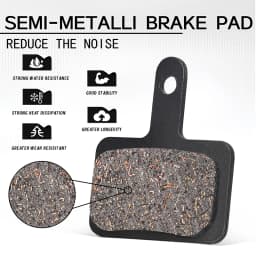 BUCKLOS Semi-Metal Mountain Bike Disc Brake Pads Semimetallic Hydraulic Disc Brake Pad Bicycle Brake Pads for SHIMANO B01S B05S