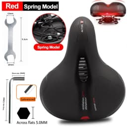 Hollow Breathable Bicycle Saddle Men Women MTB Road Bike Saddle Shock Absorbing Comfortable Big Butt Bike Seat Safety Warning