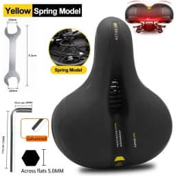 Hollow Breathable Bicycle Saddle Men Women MTB Road Bike Saddle Shock Absorbing Comfortable Big Butt Bike Seat Safety Warning