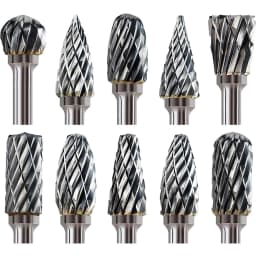 10PCS Carbide Burr Set Compatible with Dremel 1/8" Shank Die Grinder Rotary Tool Rasp Bits Wood Metal Carving Electric Grinding