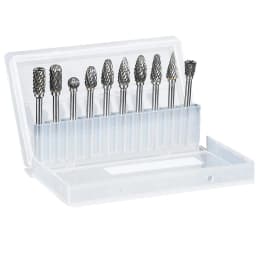 10PCS Carbide Burr Set Compatible with Dremel 1/8" Shank Die Grinder Rotary Tool Rasp Bits Wood Metal Carving Electric Grinding