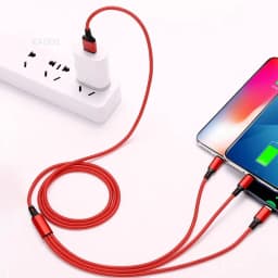 KADIXI 3 In 1 USB Fast Charging Cable Type C Micro IOS Multi Charger Cable for iPhone Huawei Samsung Nylon Braided Cord