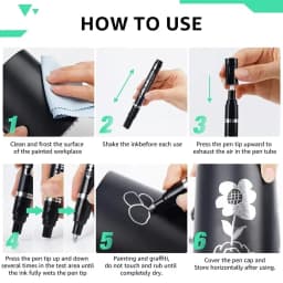 5/1pcs Chrome Pen Marker Mirror Waterproof Paint Repair For Rock Ceramic Glass Metallic Gold/Silver 2mm Nib