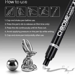 5/1pcs Chrome Pen Marker Mirror Waterproof Paint Repair For Rock Ceramic Glass Metallic Gold/Silver 2mm Nib