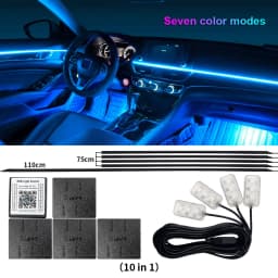 14/18 in 1 Led Acrylic Car Ambient Light RGB 64 213 Color Symphony Acrylic APP Streamer Atmosphere Lamp Kit One Zone Dual Zone