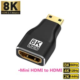 HDMI 90 and 270 Degree Adapter,HDMI 2.1 8K@60hz 2.0 4K@120hz 2K Right Angle HDMI L Adapter for HDTV PS4 PS5 Lapto
