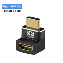 HDMI 90 and 270 Degree Adapter,HDMI 2.1 8K@60hz 2.0 4K@120hz 2K Right Angle HDMI L Adapter for HDTV PS4 PS5 Lapto
