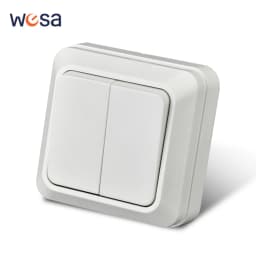 WESA White Wall Surface 2 Sockets Plugs EU Exterior Electrical Outlets With Ground Power Socket Flame Retardant Paint Plastic