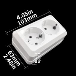 WESA White Wall Surface 2 Sockets Plugs EU Exterior Electrical Outlets With Ground Power Socket Flame Retardant Paint Plastic