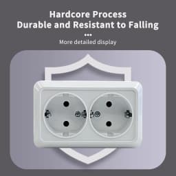 WESA White Wall Surface 2 Sockets Plugs EU Exterior Electrical Outlets With Ground Power Socket Flame Retardant Paint Plastic