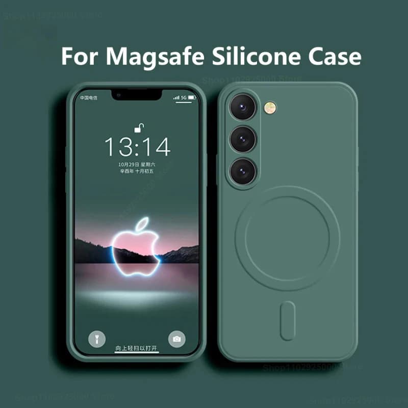 For Magsafe Magnetic Phone Case For Samsung Galaxy S26 S25 S24 S23 S 26 Ultra S26Ultra Plus FE Soft Cases Liquid Silicone Cover