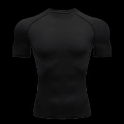 Men's Solid Color Short Sleeved T-shirt Compressed Quick Drying Breathable Training Suit Fitness Jujitsu Rashguard Top Gym Sport