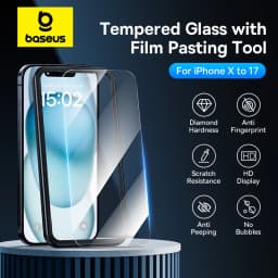 Baseus Tempered Glass for iPhone 17 16 Pro Max Screen Protector for iPhone 15 14 Pro Max Clear Edge Anti-Peeping Protective Film