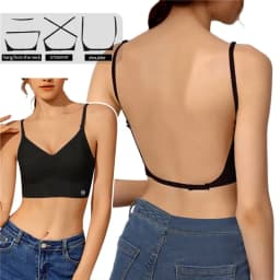 Women Invisible Bra Deep U Plunge Bras Backless Top for Dresses Sexy Lingerie with Transparent Strap Push Up Strapless Underwea