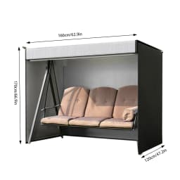 Outdoor Swing Cover 210D Oxford Cloth Windproof and Rainproof Swing Top Cover Garden Swing Seat Cover for Swings, Benches