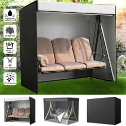 Outdoor Swing Cover 210D Oxford Cloth Windproof and Rainproof Swing Top Cover Garden Swing Seat Cover for Swings, Benches